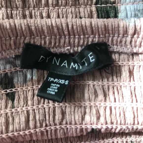 Dynamite Pink and Gray Rose Tube Top - Picture 6 of 7